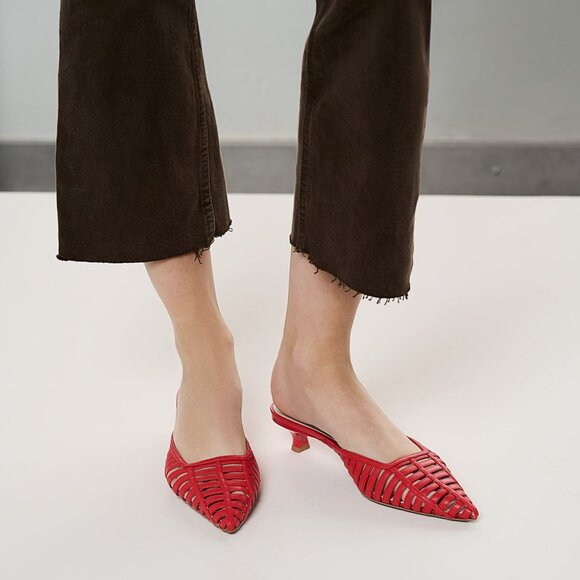 NEW Franco Sarto Franco Marlina Mule in Vintage Red Faux Leather - Picture 1 of 8